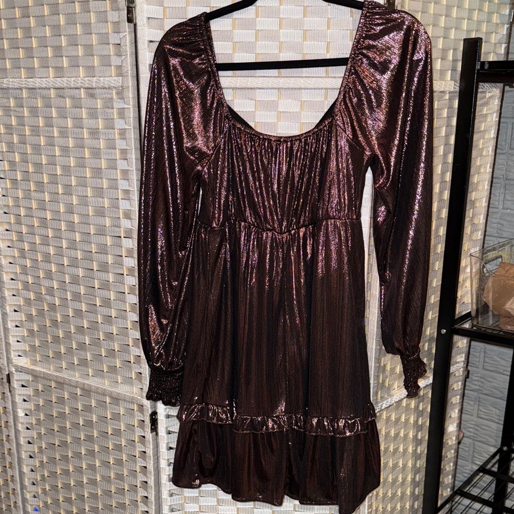 Peach Love California Shimmering Copper Dress